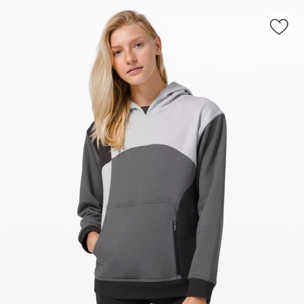 Lululemon All Yours Hoodie in Colourblock Starlight Asphalt Grey/Graphite Grey
